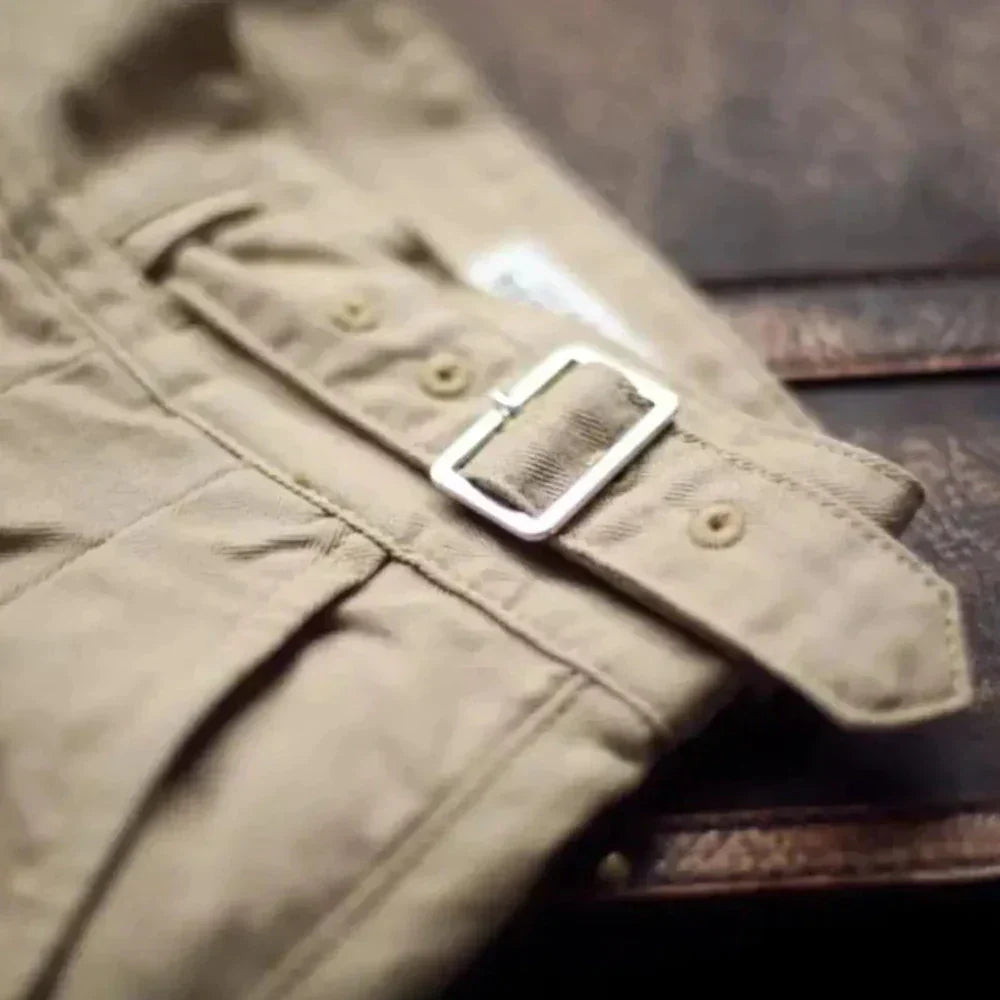 Heren - Gurkha Broek - Geplooide Voorkant - Stijlvolle en Comfortabele Broek voor Elke Gelegenheid
