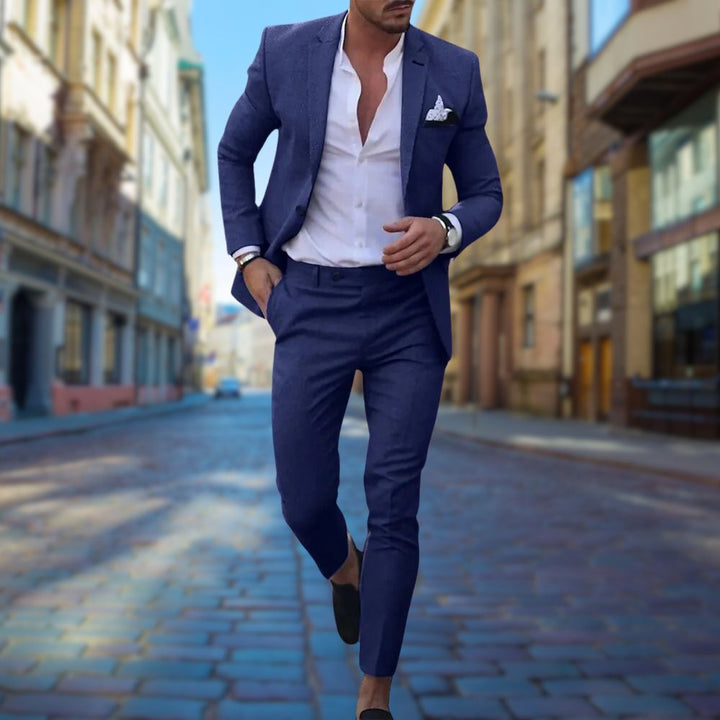 Heren - Elegante Slim Fit Pak - Hoogwaardige Stof - Perfect voor Formele Gelegenheden