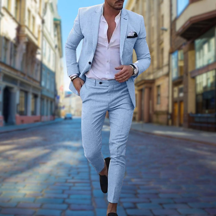 Heren - Elegante Slim Fit Pak - Hoogwaardige Stof - Perfect voor Formele Gelegenheden