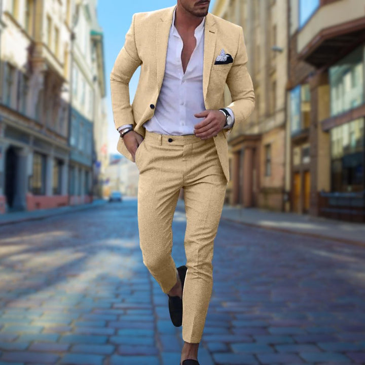 Heren - Elegante Slim Fit Pak - Hoogwaardige Stof - Perfect voor Formele Gelegenheden
