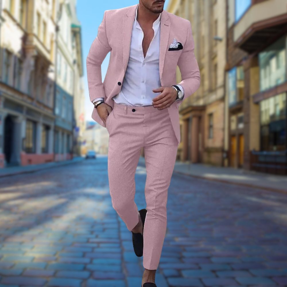 Heren - Elegante Slim Fit Pak - Hoogwaardige Stof - Perfect voor Formele Gelegenheden
