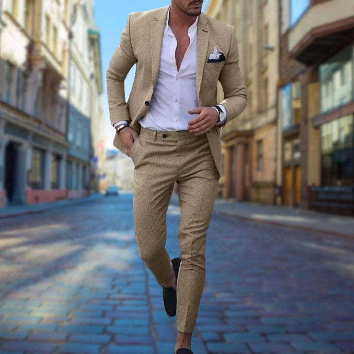 Heren - Elegante Slim Fit Pak - Hoogwaardige Stof - Perfect voor Formele Gelegenheden