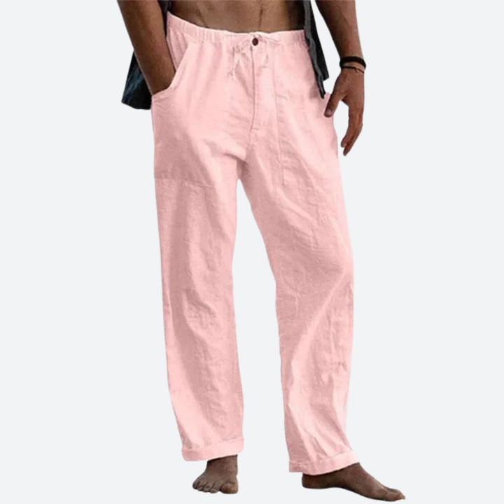 Herren - Casual Linnen Broek - Lichtgewicht en Ademend - Perfect voor Zomeroutfits