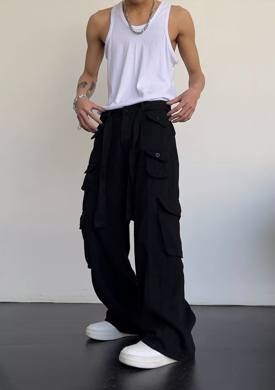 rechte cargo baggy broek