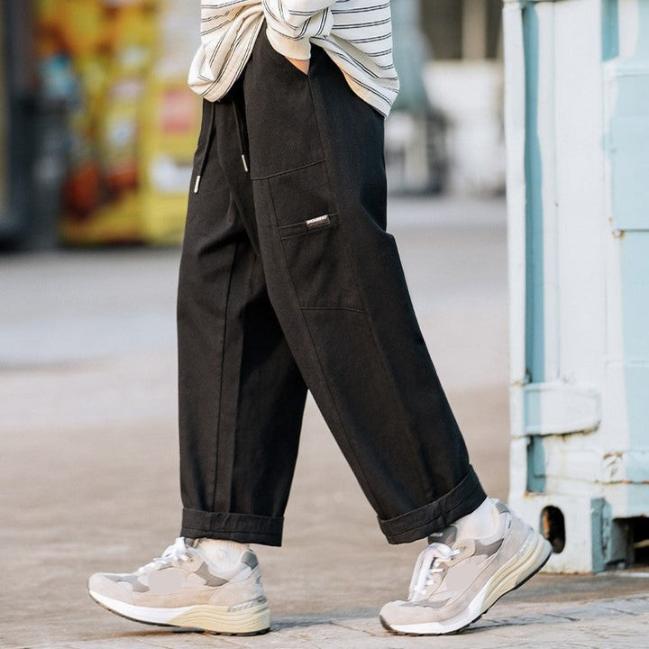 losse katoenen broek met wijde pijpen