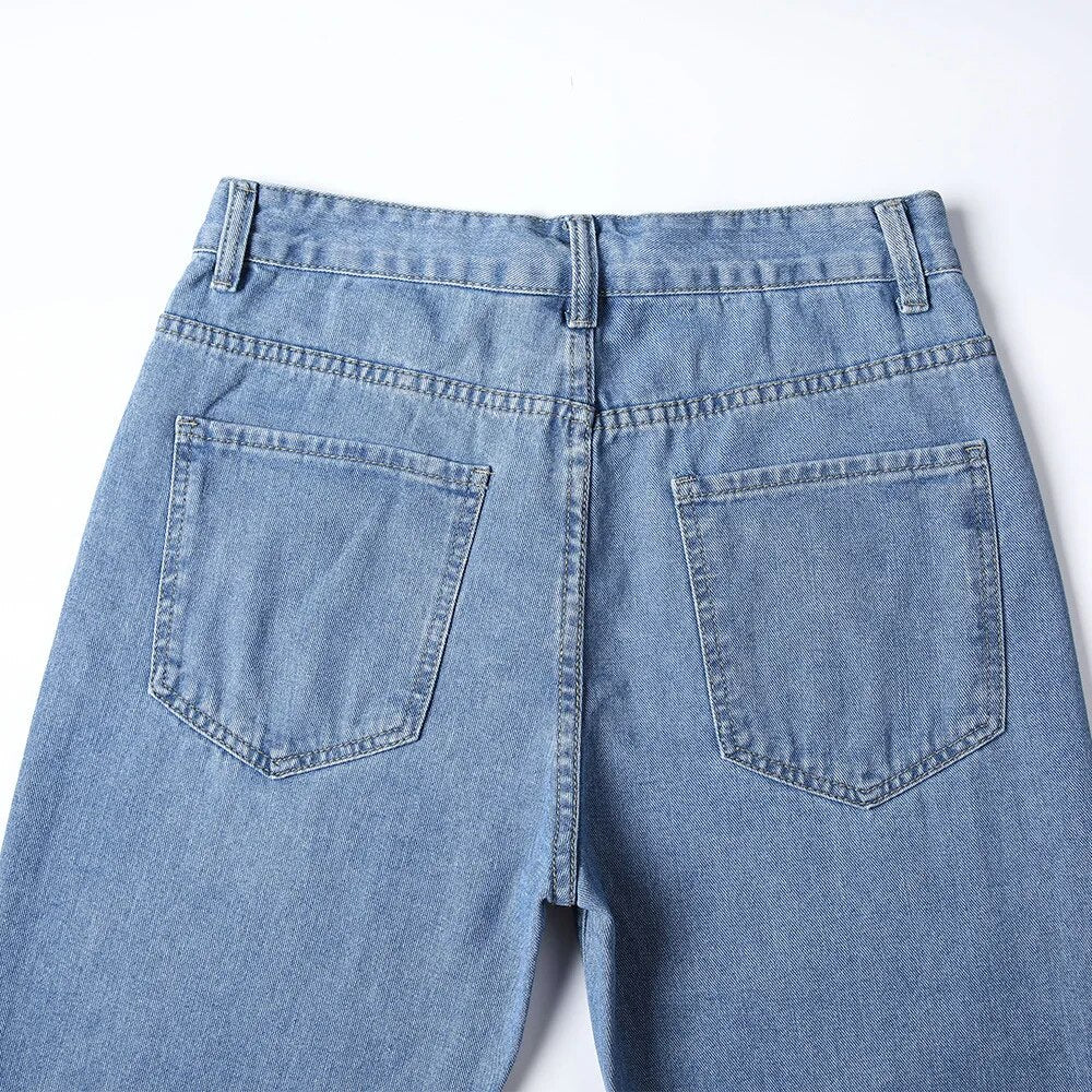 loose fit jeans met wijde pijpen