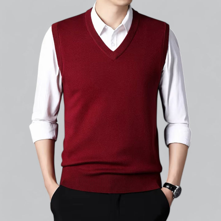 Heren - Mouwloos Vest - Zachte Stof & V-Hals - Perfect voor Stijlvolle Layering