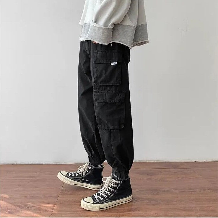 Multi-pocket baggy broek