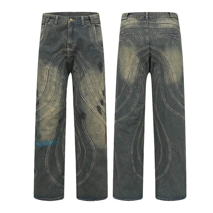 gestreepte jeans met rechte pijpen