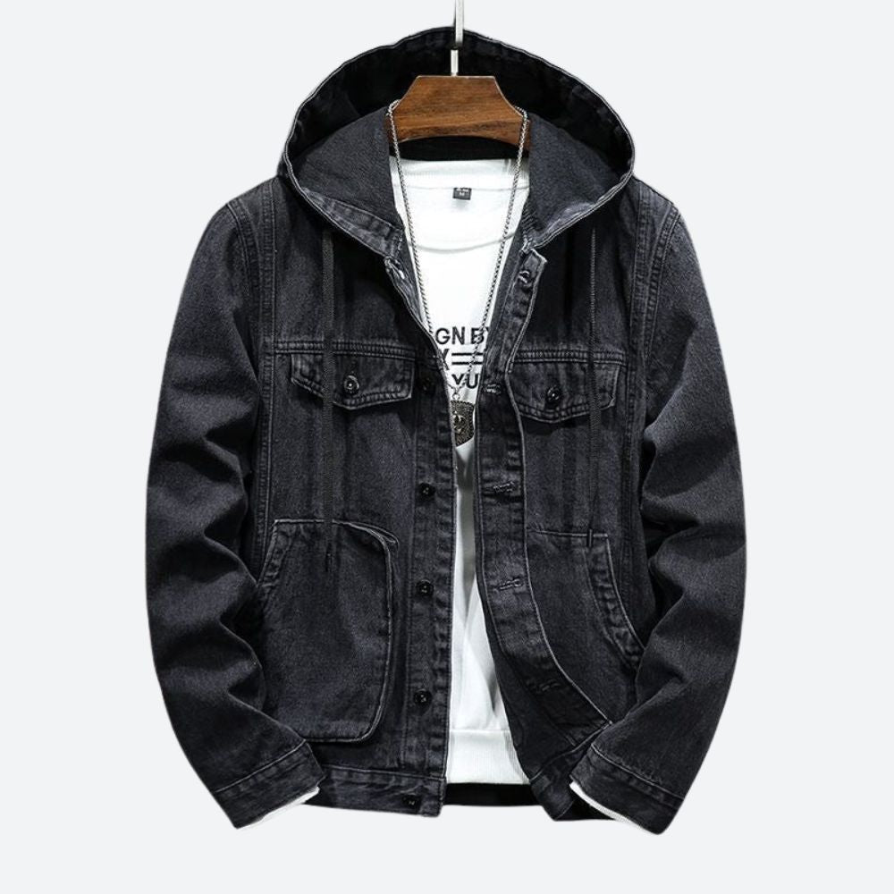 Mannen - Vest - Vintage Denim met Capuchon - Casual Comfort