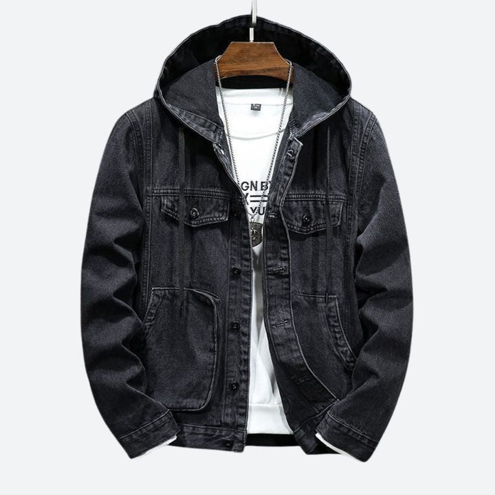 Mannen - Vest - Vintage Denim met Capuchon - Casual Comfort