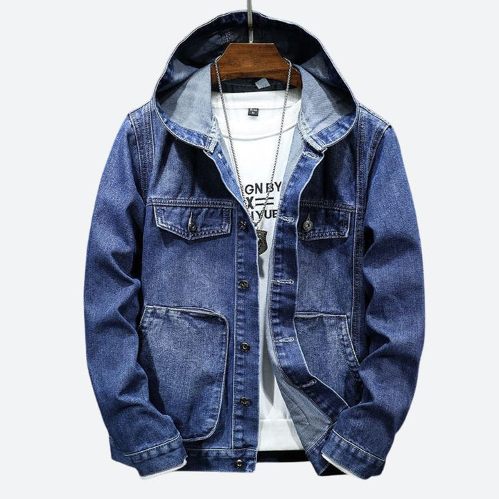 Mannen - Vest - Vintage Denim met Capuchon - Casual Comfort