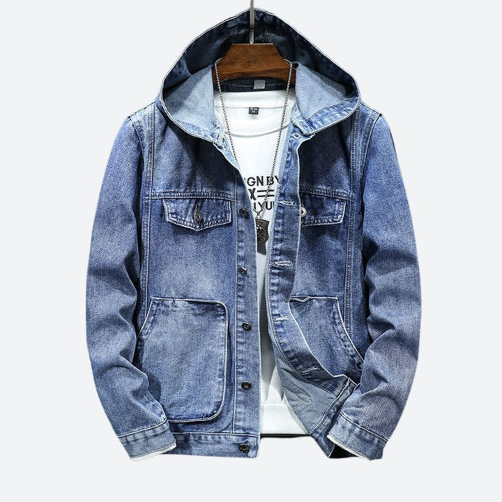 Mannen - Vest - Vintage Denim met Capuchon - Casual Comfort