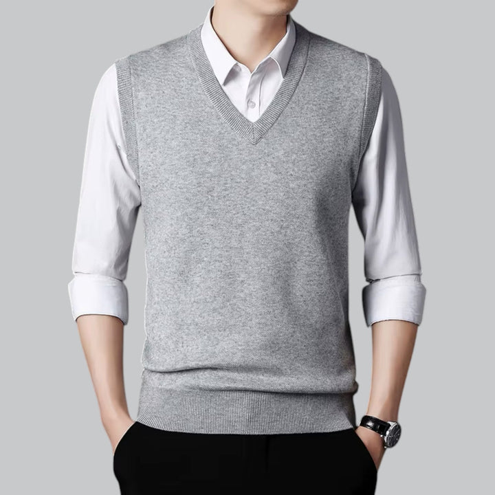 Heren - Mouwloos Vest - Zachte Stof & V-Hals - Perfect voor Stijlvolle Layering