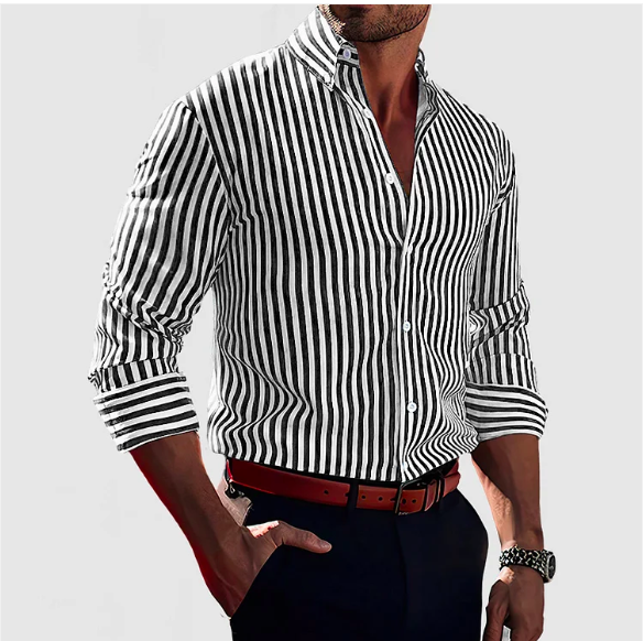 Heren - Casual Button-Down Overhemd - Stijlvol en Comfortabel - Perfect voor Elke Gelegenheid
