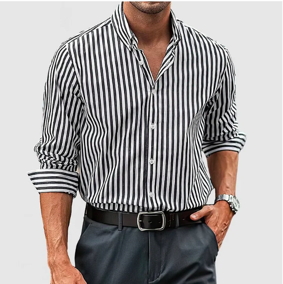 Heren - Casual Button-Down Overhemd - Stijlvol en Comfortabel - Perfect voor Elke Gelegenheid