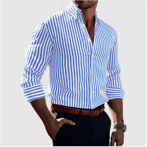 Heren - Casual Button-Down Overhemd - Stijlvol en Comfortabel - Perfect voor Elke Gelegenheid