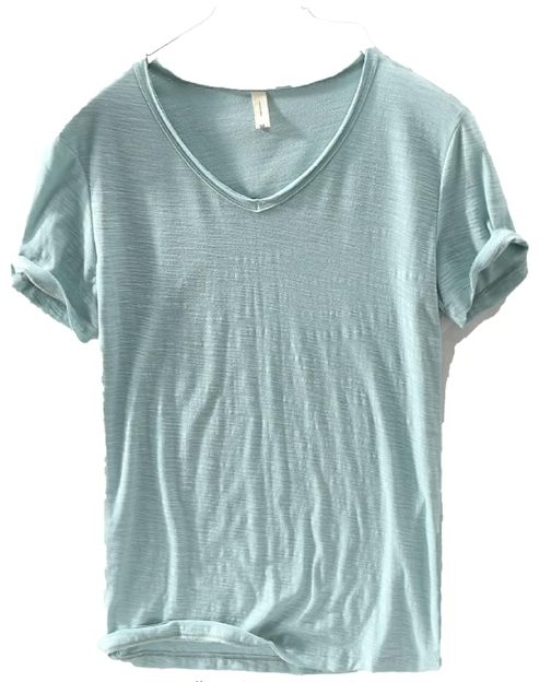 Heren - Shirt met V-hals - Linnen Katoenmix - Stijlvolle Vrijetijdskleding voor Comfort en Klasse