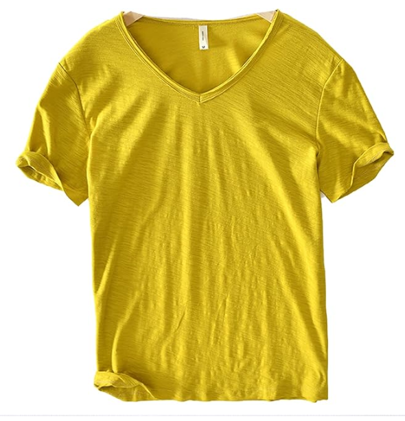 Heren - Shirt met V-hals - Linnen Katoenmix - Stijlvolle Vrijetijdskleding voor Comfort en Klasse