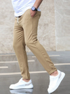 Heren - Premium Stretch Slim Fit Broek met Trekkoord - Comfortabele Effen Kleur - Ideaal voor Elke Gelegenheid