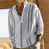 Heren - Shirt met Lange Mouwen - Katoen en Linnen - Stijlvolle Casual Look