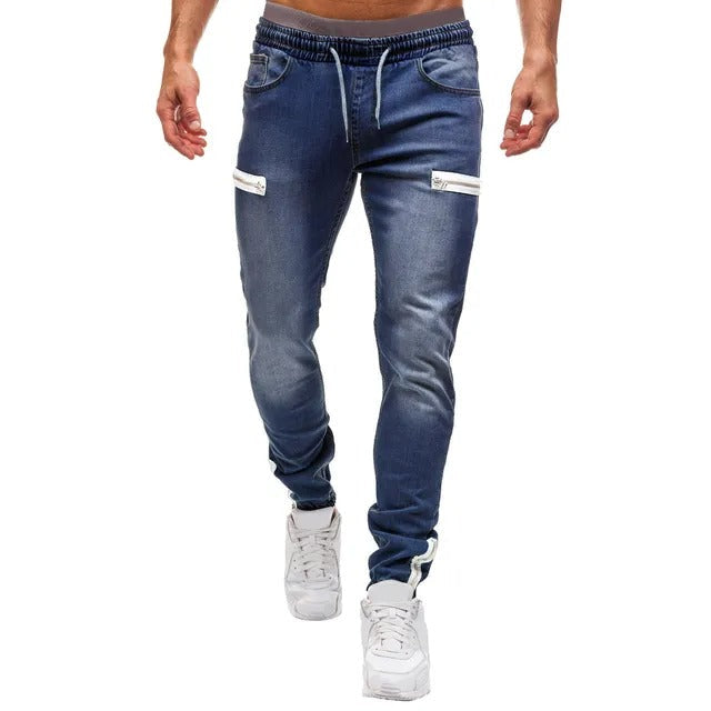 Denim joggingbroek met ritssluiting