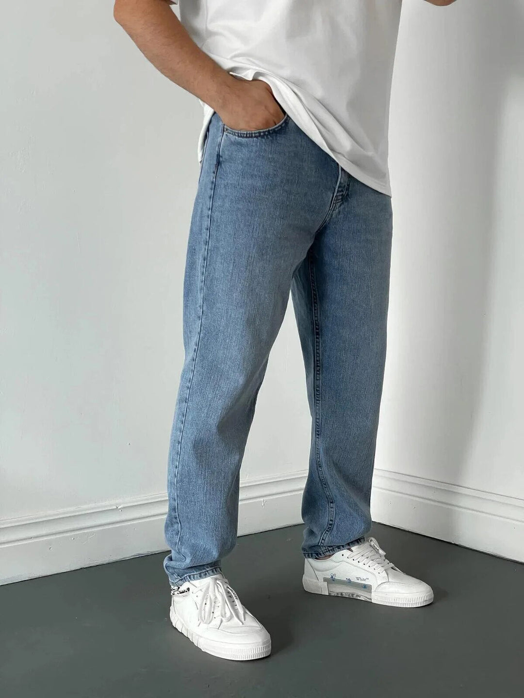 loose fit jeans met wijde pijpen