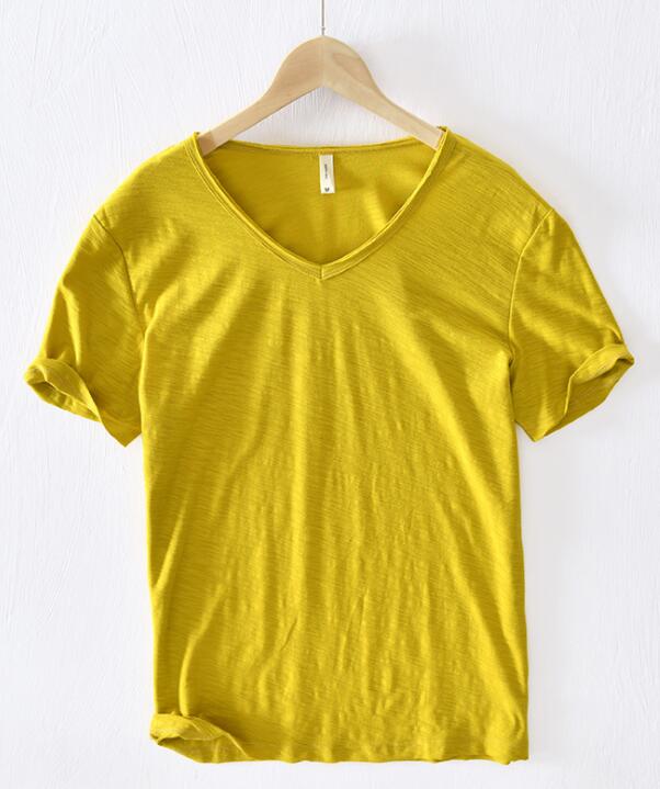 Heren - Shirt met V-hals - Linnen Katoenmix - Stijlvolle Vrijetijdskleding voor Comfort en Klasse