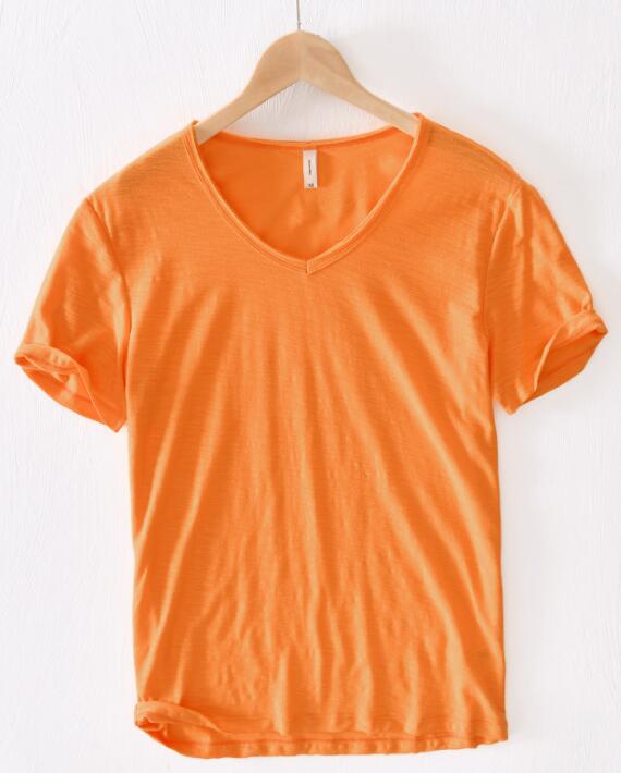 Heren - Shirt met V-hals - Linnen Katoenmix - Stijlvolle Vrijetijdskleding voor Comfort en Klasse