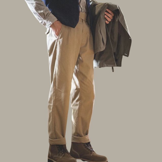Heren - Gurkha Broek - Geplooide Voorkant - Stijlvolle en Comfortabele Broek voor Elke Gelegenheid