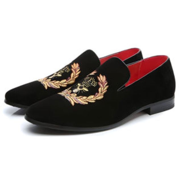 Stafford - Velvet Loafers with Embroidered Coat of Arms