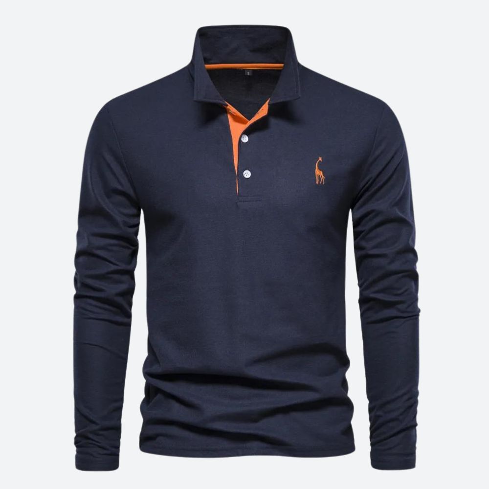 Heren - Casual Polo Shirt - Hoogwaardig Katoen, Lange Mouwen - Stijlvol en Comfortabel voor Elke Gelegenheid