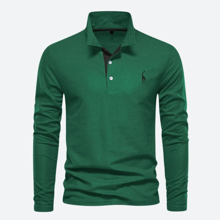 Heren - Casual Polo Shirt - Hoogwaardig Katoen, Lange Mouwen - Stijlvol en Comfortabel voor Elke Gelegenheid