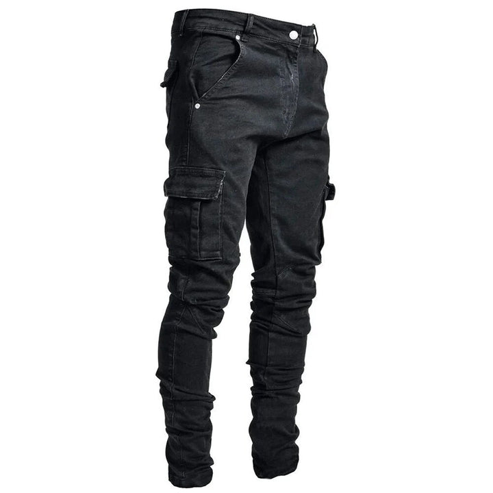 Multi-Pocket Denim Cargo Broek voor Heren