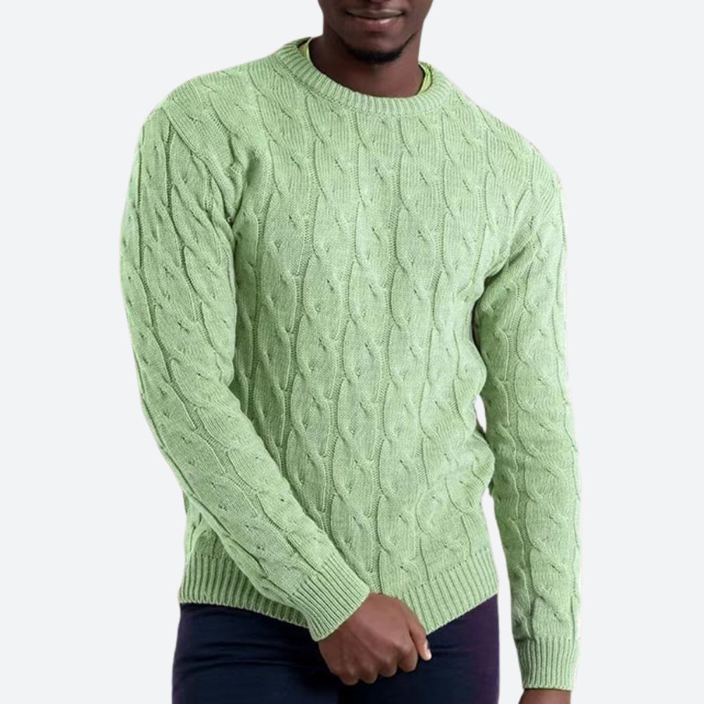 Heren – Pullover – Mit verdrehtem Rundhalsausschnitt – Stylischer, bequemer Strickpullover für jeden Anlass