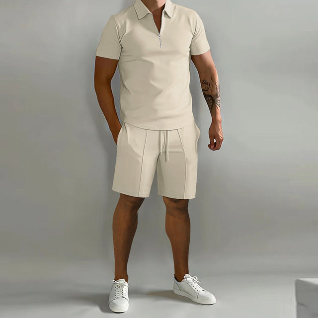 Heren - Polo en Korte Set - Comfortabel Katoen - Stijlvolle Casual Outfit voor Elke Gelegenheid