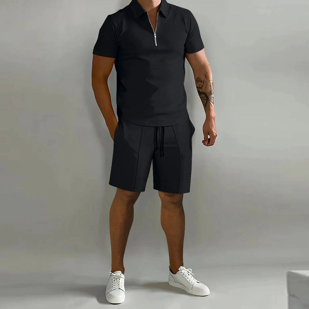 Heren - Polo en Korte Set - Comfortabel Katoen - Stijlvolle Casual Outfit voor Elke Gelegenheid