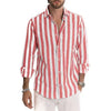Heren - Ademend katoenen overhemd - Gestreept casual overhemd - Perfect voor elke gelegenheid