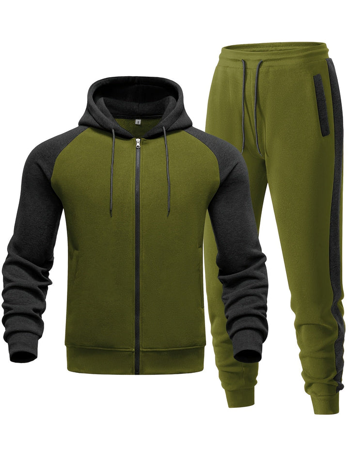 Heren trainingspak 2 stuk Zip Up trainingspakken Casual Athletic Jogging Suit Sets