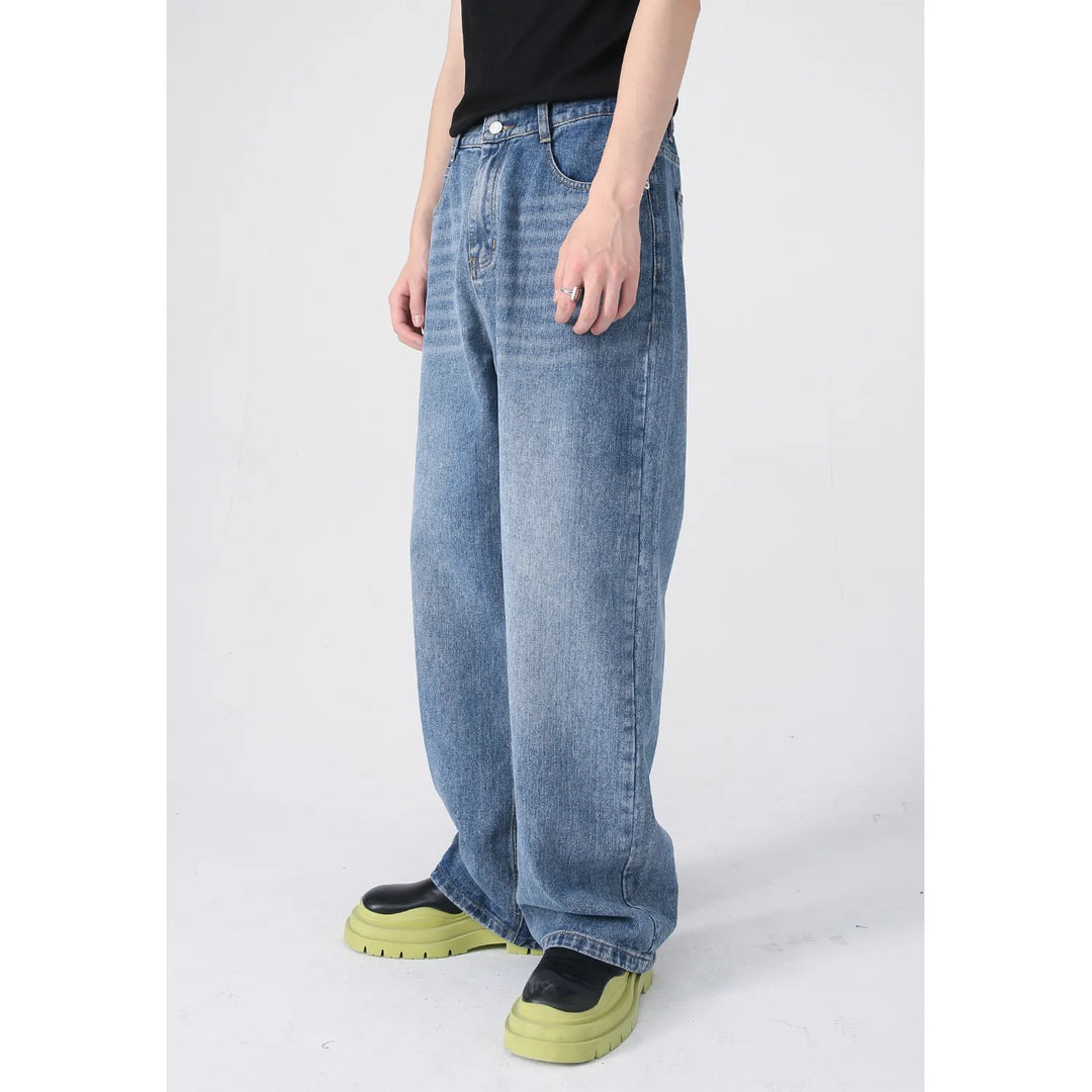 elastische rechte baggy broek