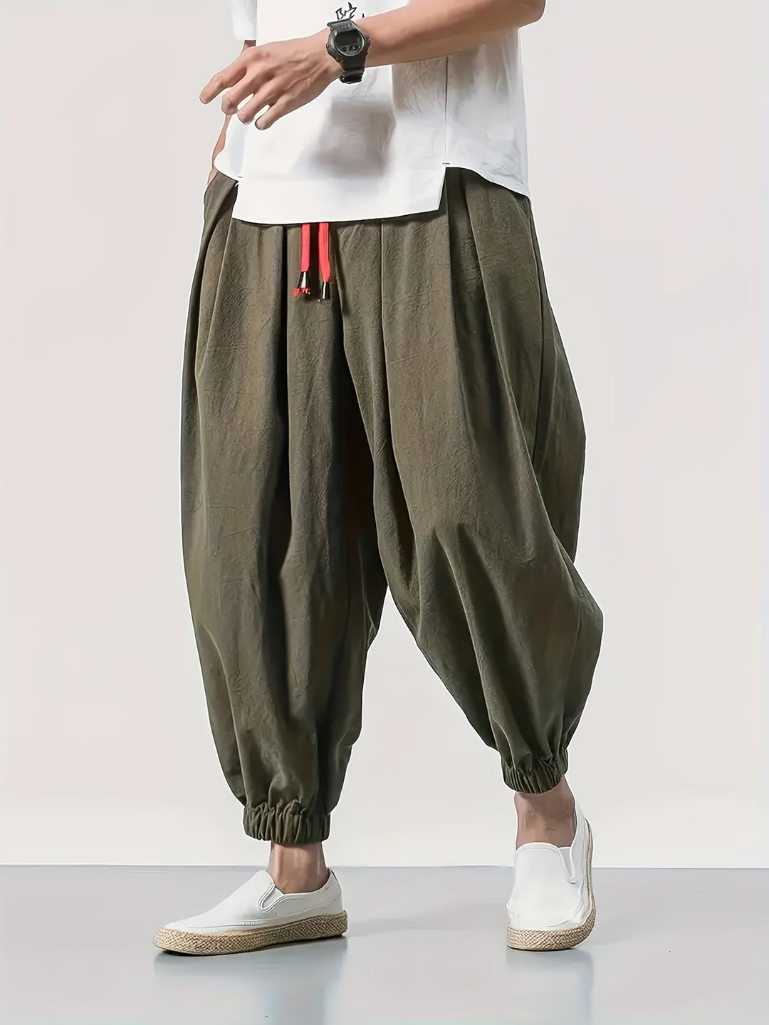 Heren - Linnen Harembroek - Comfortabel & Casual - Ideaal voor Elke Gelegenheid - Stijlvolle Herenlook