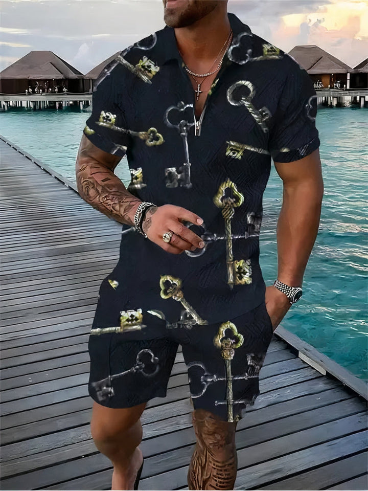 Heren - Casual zomerset - met grafische prints - Perfect voor elke gelegenheid