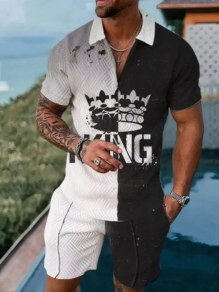 Heren - Casual zomerset - met grafische prints - Perfect voor elke gelegenheid