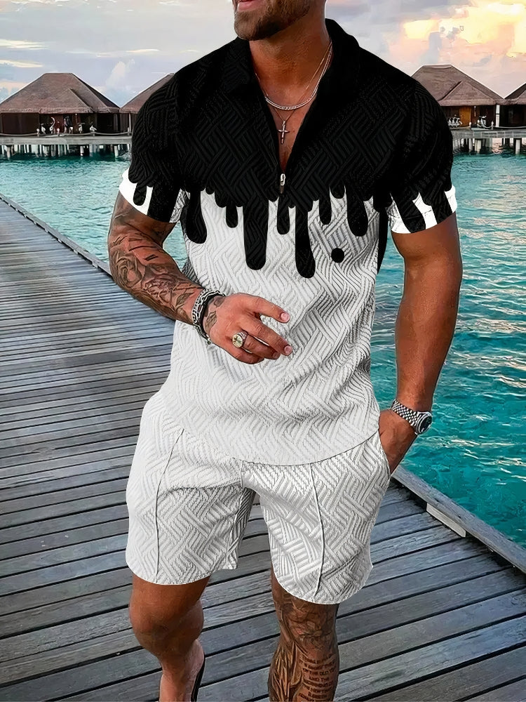 Heren - Casual zomerset - met grafische prints - Perfect voor elke gelegenheid