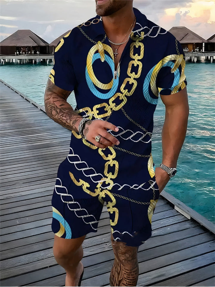 Heren - Casual zomerset - met grafische prints - Perfect voor elke gelegenheid