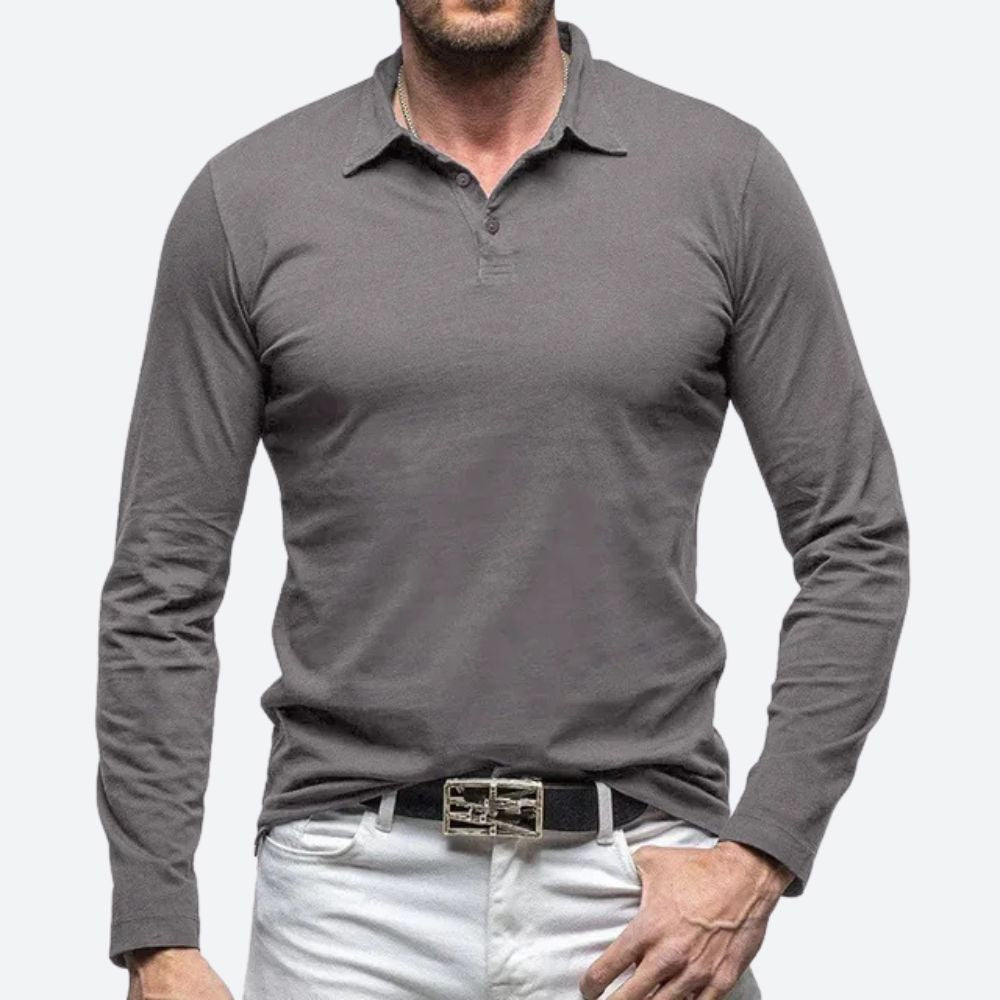 Heren - polo met Lange Mouwen - Comfortabele Katoen - Stijlvolle Casual Wear