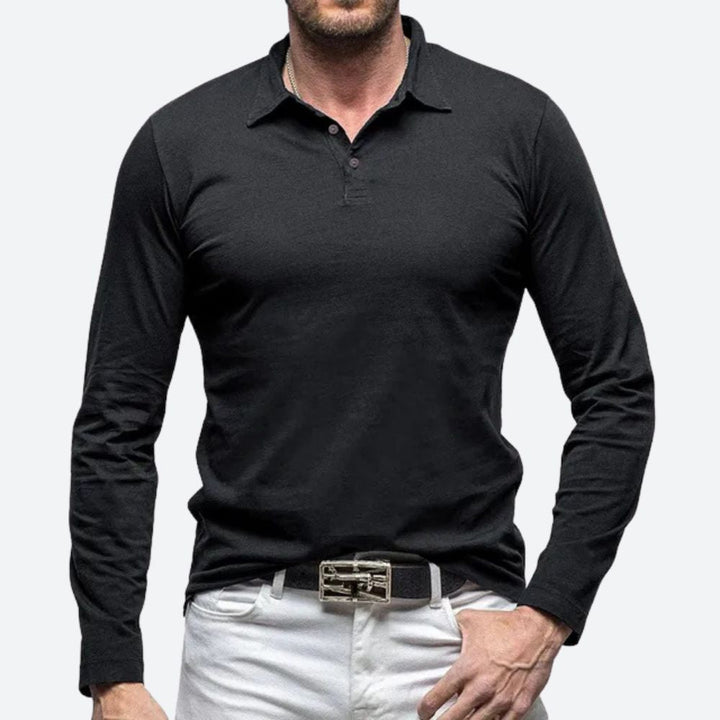 Heren - polo met Lange Mouwen - Comfortabele Katoen - Stijlvolle Casual Wear