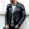 Heren - Stijlvol leren bikerjack - Hoogwaardige leer - Perfect voor elke gelegenheid