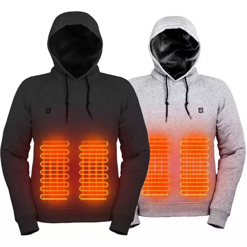 Heren - USB verwarmde hoodie - Lichtgewicht sweatshirt met capuchon - Ideaal voor koude dagen en buitenactiviteiten