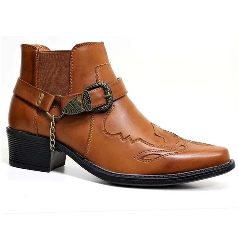 Lederen Cowboy Motorlaarzen